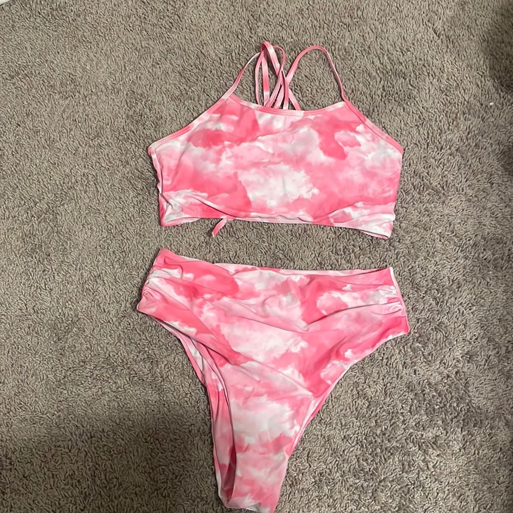 Shein size large high waisted bikini top & bottom